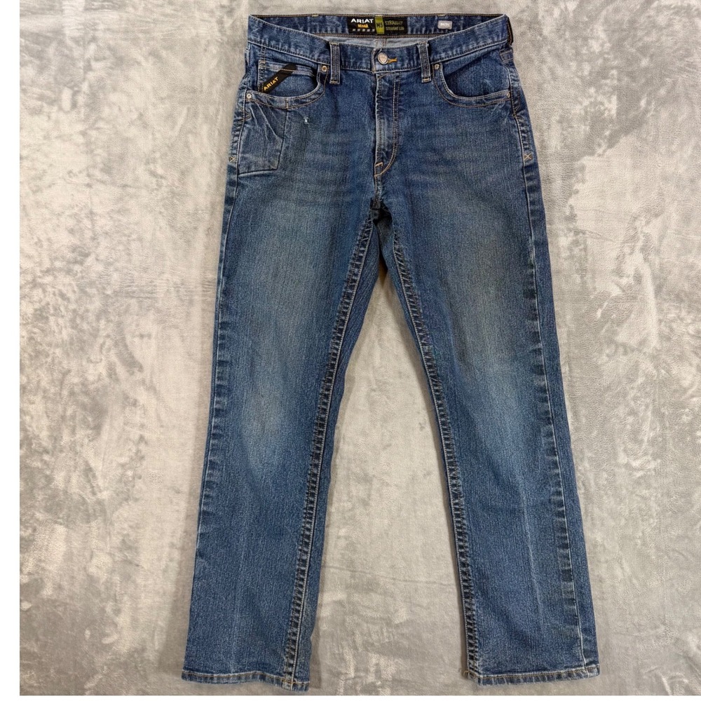 Ariat Rebar M5 Straight Leg Jeans Mens Size 34x34 Blue Workwear Pants